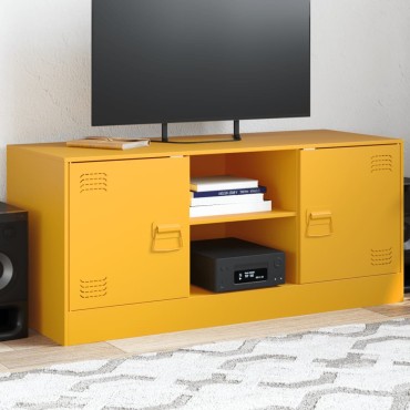 vidaXL Έπιπλο Τηλεόρασης Μουσταρδί Κίτρινο 99x39x44cm από Ατσάλι