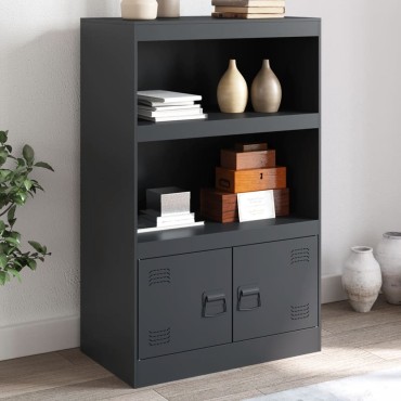 vidaXL Μπουφές Ανθρακί 67x39x107cm από Ατσάλι 1 τεμ.