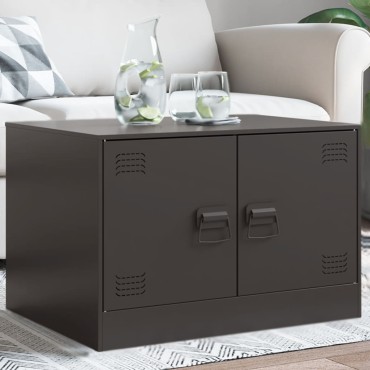 vidaXL Τραπεζάκι Σαλονιού Μαύρο 67x50x44cm από Ατσάλι 1 τεμ.