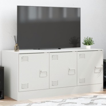 vidaXL Έπιπλο Τηλεόρασης Λευκό 99x39x44cm από Ατσάλι