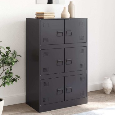 vidaXL Ντουλάπι Μαύρο 67x39x107cm από Ατσάλι 1 τεμ.