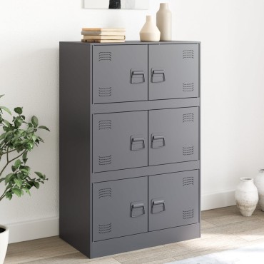 vidaXL Μπουφές Ανθρακί 67x39x107cm από Ατσάλι 1 τεμ.