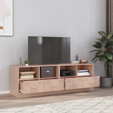 vidaXL Έπιπλα Τηλεόρασης 2 τεμ. Ροζ 67x39x44cm από Χάλυβα