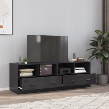 vidaXL Έπιπλα Τηλεόρασης 2 τεμ. Μαύρο 67x39x44cm από Χάλυβα