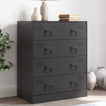 vidaXL Ντουλάπι Μαύρο 67x39x83cm από Ατσάλι 1 τεμ.