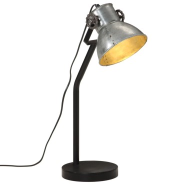 vidaXL Φωτιστικό Γραφείου 25 W Vintage Ασημί 17x17x60 εκ. Ε27