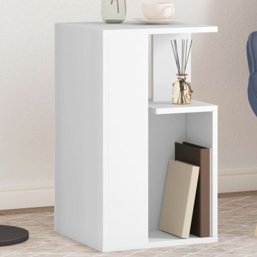 vidaXL Τραπέζι Βοηθητικό Λευκό 35x35x60cm από Επεξεργασμένο Ξύλο 1 τεμ.