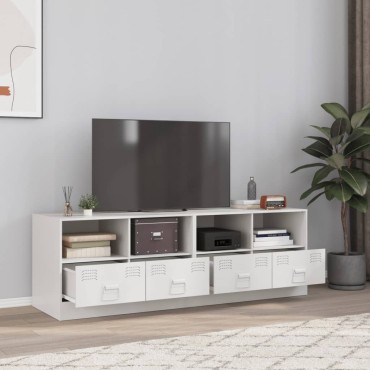 vidaXL Έπιπλα Τηλεόρασης 2 τεμ. Λευκό 67x39x44cm από Χάλυβα