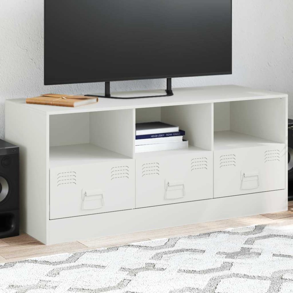 vidaXL Έπιπλο Τηλεόρασης Λευκό 99x39x44cm από Ατσάλι