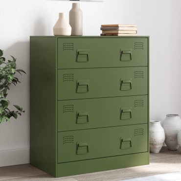 vidaXL Ντουλάπι Πράσινο Λαδί 67x39x83cm από Ατσάλι 1 τεμ.