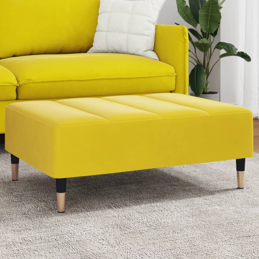 vidaXL Σκαμπό/Υποπόδιο Κίτρινο 77x55x31cm Βελούδινο 1 τεμ.