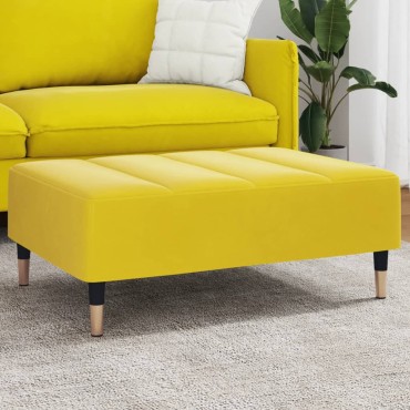vidaXL Σκαμπό/Υποπόδιο Κίτρινο 77x55x31cm Βελούδινο 1 τεμ.