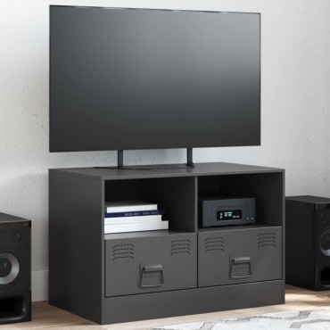 vidaXL Έπιπλο Τηλεόρασης Μαύρο 67x39x44cm από Χάλυβα