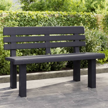 vidaXL Παγκάκι Κήπου Ανθρακί 110x52x71cm από Πολυπροπυλένιο 1 τεμ.