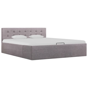vidaXL Πλαίσιο Κρεβατιού με Αποθηκ. Χώρο Taupe 140x200 εκ. Υφασμάτινο