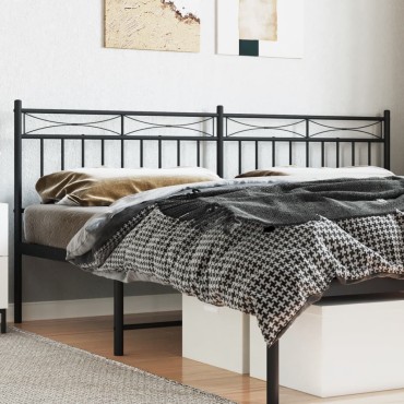 vidaXL Κεφαλάρι Μαύρο Μεταλλικό 206x3x91cm 1 τεμ.
