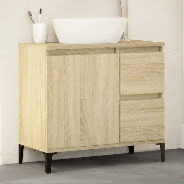 vidaXL Ντουλάπι Μπάνιου Sonoma Δρυς 65x33x60cm Επεξεργασμένο Ξύλο 1 τεμ.