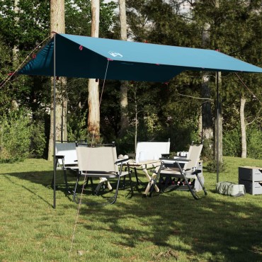 vidaXL Μουσαμάς Κάμπινγκ Αδιάβροχος Μπλε 360 x 294 εκ.