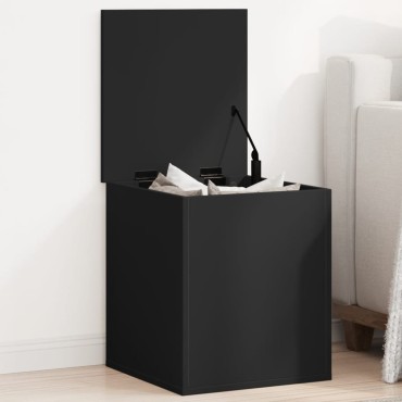 vidaXL Κουτί Αποθήκευσης Μαύρο 40x42x46cm Επεξεργασμένο Ξύλο 1 τεμ.