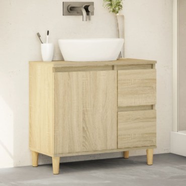vidaXL Ντουλάπι Μπάνιου Sonoma Δρυς 65x33x60cm Επεξεργασμένο Ξύλο 1 τεμ.
