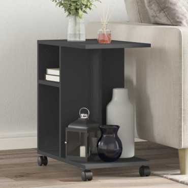 vidaXL Βοηθητικό Τραπέζι με Ρόδες Μαύρο 50x30x55cm Επεξ. Ξύλο 1 τεμ.