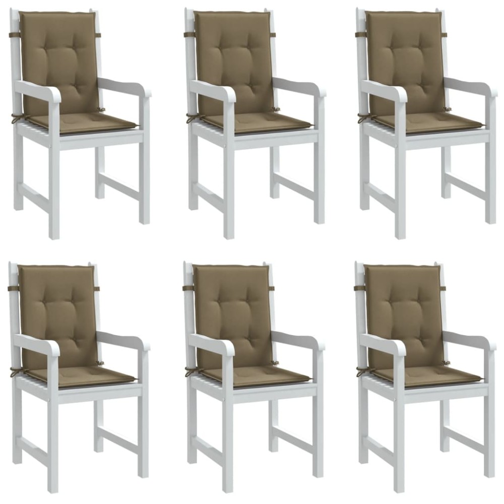 vidaXL Μαξιλάρια Καρέκλας με Πλάτη 6 τεμ. Taupe 100x50x4cm Ύφασμα