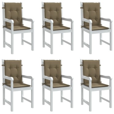 vidaXL Μαξιλάρια Καρέκλας με Πλάτη 6 τεμ. Taupe 100x50x4cm Ύφασμα