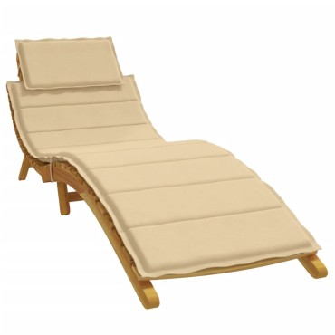 vidaXL Μαξιλάρι Ξαπλώστρας Μπεζ 186x58x4cm Ύφασμα