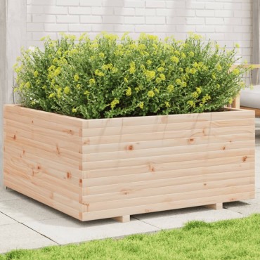 vidaXL Ζαρντινιέρα Κήπου 100x100x49,5 εκ από Μασίφ Ξύλο Πεύκου