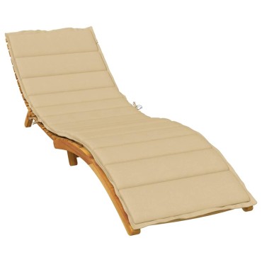 vidaXL Μαξιλάρι Ξαπλώστρας Μπεζ 200x50x4cm Ύφασμα