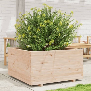 vidaXL Ζαρντινιέρα Κήπου 90x90x49,5 εκ από Μασίφ Ξύλο Πεύκου