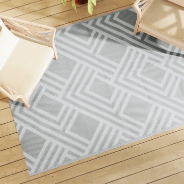 vidaXL Χαλί εξωτερικού χώρου ARAKIL Γκρι 140x200 cm PP