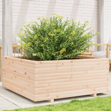 vidaXL Ζαρντινιέρα Κήπου 110x110x49,5 εκ από Μασίφ Ξύλο Πεύκου