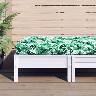 vidaXL Μαξιλάρι Παλέτας Σχέδιο Φύλλων 60x60x9,5cm Ύφασμα Oxford