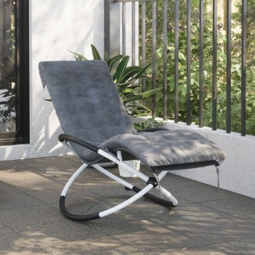 vidaXL Μαξιλάρι Ξαπλώστρας Γκρι 160x50x10cm Συνθετικό Καστόρι