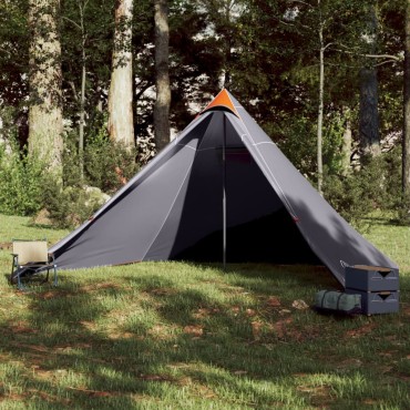 vidaXL Σκηνή Κάμπινγκ Tipi 7 Ατόμων Αδιάβροχη Γκρι/Πορτοκαλί