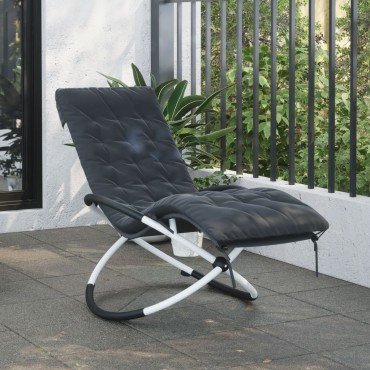 vidaXL Μαξιλάρι Ξαπλώστρας Μαύρο 160x50x10cm Συνθετικό Καστόρι