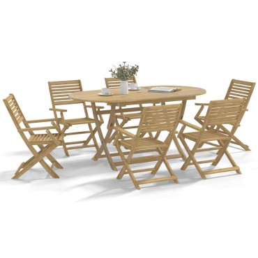 vidaXL Καρέκλες Κήπου Πτυσσόμενες 8 τεμ. 54,5x61,5x86,5cm Μασίφ Ακακία