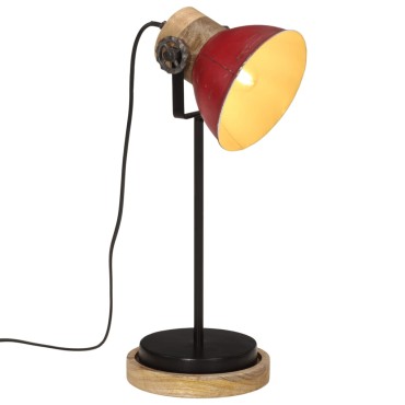 vidaXL Φωτιστικό Γραφείου 25 W Αντικέ Κόκκινο 17x17x50 εκ. Ε27