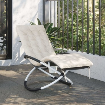vidaXL Μαξιλάρι Ξαπλώστρας Κρεμ 160x50x10cm Συνθετικό Καστόρι