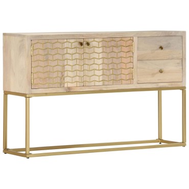 vidaXL Μπουφές Χρυσός 120x30x75cm από Μασίφ Ξύλο Μάνγκο 1 τεμ.