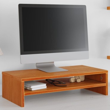 vidaXL Βάση Οθόνης Καφέ Κεριού 50x24x13cm από Μασίφ Ξύλο Πεύκου