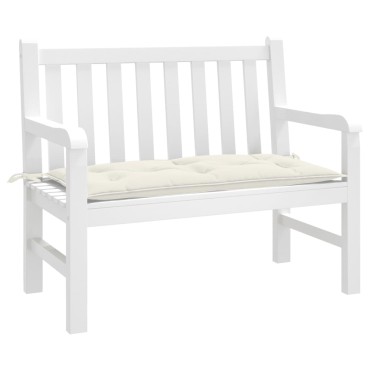 vidaXL Μαξιλάρια Πάγκου Κήπου Κρεμ Μελανζέ 100x50x7cm Ύφασμα