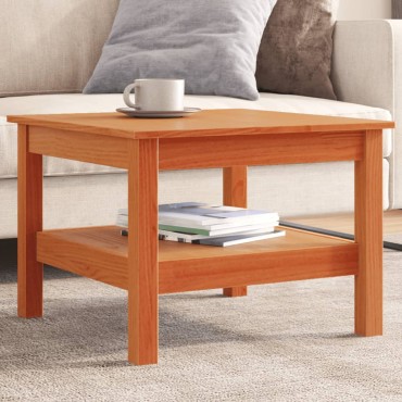 vidaXL Τραπεζάκι Σαλονιού Καφέ Κεριού 55x55x40cm Μασίφ Ξύλο Πεύκου 1 τεμ.