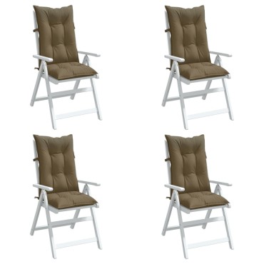 vidaXL Μαξιλάρια Καρέκλας Κήπου Πλάτη 4τεμ Taupe 120x50x7 εκ. Ύφασμα