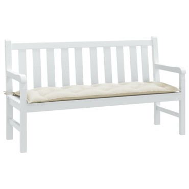 vidaXL Μαξιλάρι Πάγκου Κήπου Κρεμ 150x50x7cm Ύφασμα