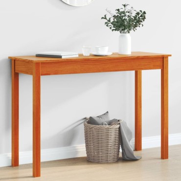 vidaXL Τραπέζι κονσόλα Καφέ Κεριού 110x40x75cm Μασίφ Ξύλο Πεύκου 1 τεμ.