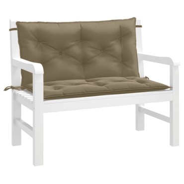 vidaXL Μαξιλάρια Πάγκου Κήπου 2 τεμ. Taupe Μελανζέ 100x50x7cm Ύφ.