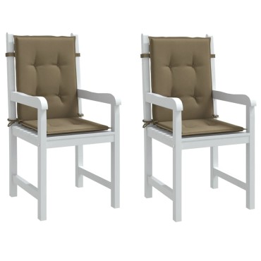 vidaXL Μαξιλάρια Καρέκλας με Πλάτη 2 τεμ. Taupe 100x50x4cm Ύφασμα