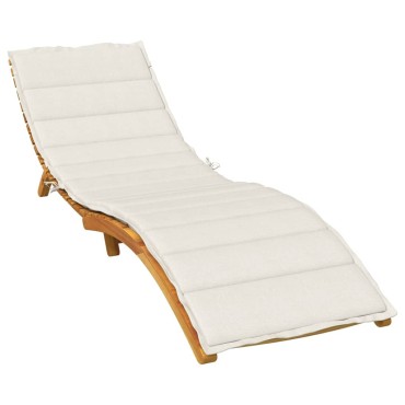 vidaXL Μαξιλάρι Ξαπλώστρας Κρεμ Μελανζέ 200x60x4cm Ύφασμα